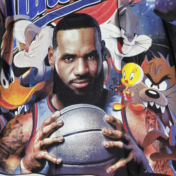 Lebron James Space Jam Legacy AOP The Crown Shirt Size L Double Sided - Picture 3 of 7